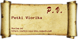 Petki Viorika névjegykártya